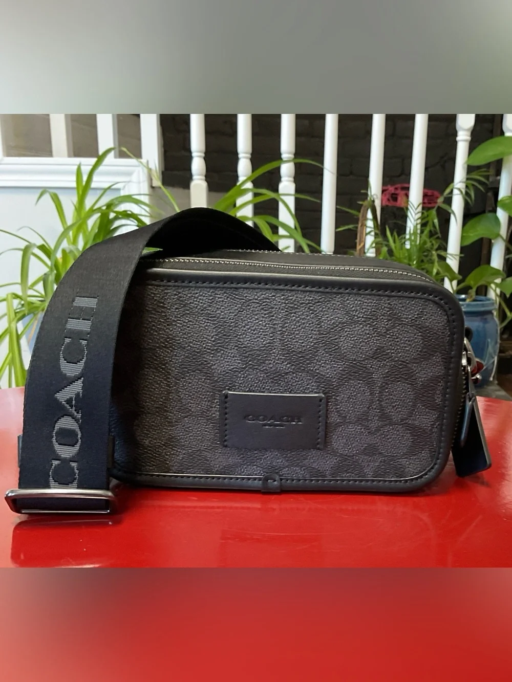 NWT Coach Crossbody with Black Signature Canvas